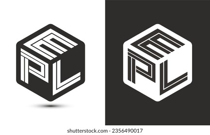 EPL letter logo design with illustrator cube logo, vector logo modern alphabet font overlap style. Premium Business logo icon. White color on black background