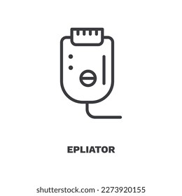icono del editor. Icono de la línea delgada de la colección Higiene and Sanitation. Vector de contorno aislado en fondo blanco. El símbolo editable epliator se puede usar web y móvil