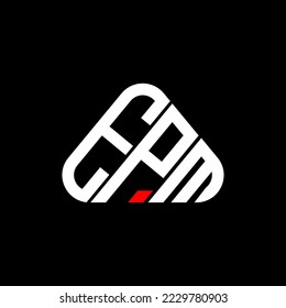 EPM letter logo creative design with vector graphic, EPM simple and modern logo in round triangle shape.