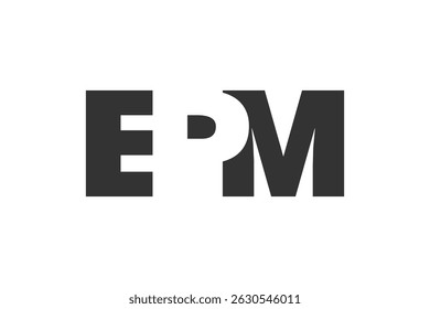EPM logo design. Initial letter E P M bold font style for tech startups, consulting, corporate branding. Creative company name, headlines typography identity, trendy logotype. Vector illustration.