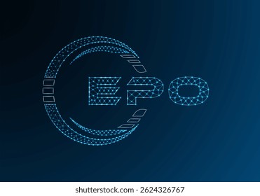 EPO laag poly letter logo vector ontwerp. EPO onderpolig logo ontwerp. Low poly logo.