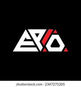 EPO triangle letter logo design with triangle shape. EPO triangle logo design monogram. EPO triangle vector logo template with red color. EPO triangular logo Simple, Elegant, and Luxurious design.