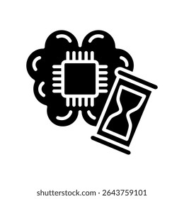 Epoch glyph icon, use for machine learning, education, technology industry, UI, UX kit, app and web development, digital or print.