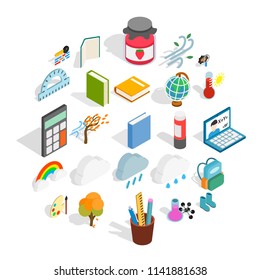 Epoch icons set. Isometric set of 25 epoch vector icons for web isolated on white background