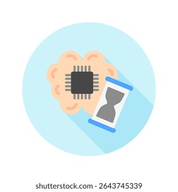 Epoch mini illustration rounded flat color icon, use for machine learning, education, technology industry, UI, UX kit, app and web development, digital or print.