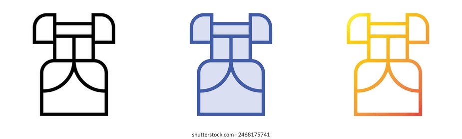 epochal dress icon. Linear, Blue Fill and Gradient Style Design Isolated On White Background