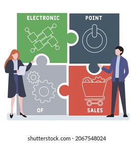 EPOS - Electronic Point of Sales acronym. business concept background. Vector illustration for website banner, marketing materials, business presentation, online advertising