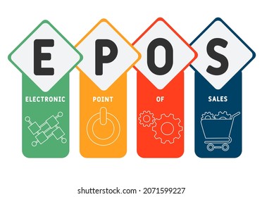 EPOS - Electronic Point of Sales acronym. business concept background. Vector illustration for website banner, marketing materials, business presentation, online advertising