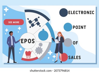 EPOS - Electronic Point of Sales acronym. business concept background. Vector illustration for website banner, marketing materials, business presentation, online advertising