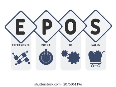 EPOS - Electronic Point of Sales acronym. business concept background. Vector illustration for website banner, marketing materials, business presentation, online advertising