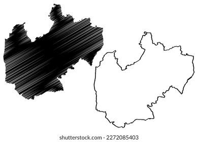 Epping Forest Non-metropolitan district (United Kingdom of Great Britain and Northern Ireland, ceremonial county Essex, England) map vector illustration, scribble sketch map