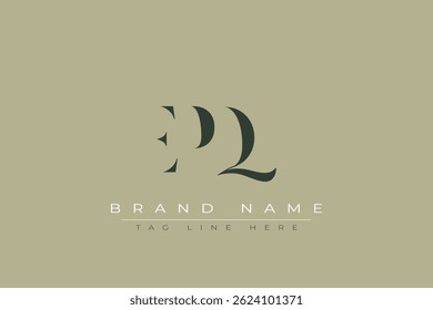 EPQ abstrato letra logotipo design. Este logotipo é desenhado por três letras abstratas.