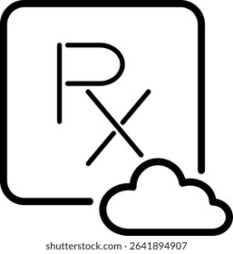E-prescription document cloud storage icon