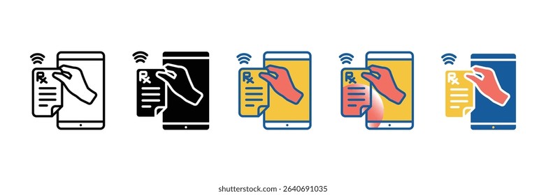 E-Prescription Icon Set Multiple Style Collection