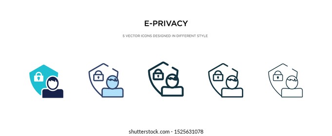e-privacy icon in different style vector illustration. two colored and black e-privacy vector icons designed in filled, outline, line and stroke style can be used for web, mobile, ui