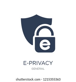 e-privacy icon. Trendy flat vector e-privacy icon on white background from general collection, vector illustration can be use for web and mobile, eps10