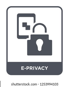 e-privacy icon vector on white background, e-privacy trendy filled icons from General collection, e-privacy simple element illustration
