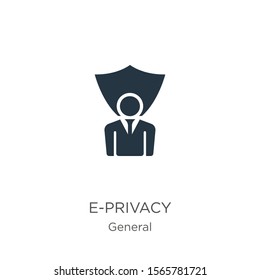 E-privacy icon vector. Trendy flat e-privacy icon from general collection isolated on white background. Vector illustration can be used for web and mobile graphic design, logo, eps10