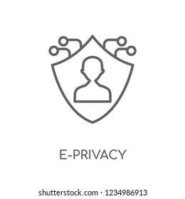 e-privacy linear icon. Modern outline e-privacy logo concept on white background from General collection. Suitable for use on web apps, mobile apps and print media.