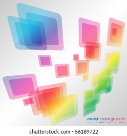EPS 10 - 3D Colorful rainbow squares vector background with text