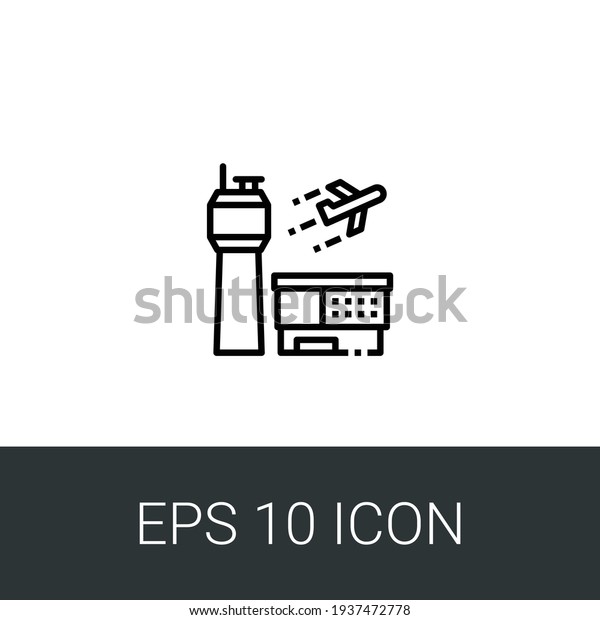 EPS 10 Airport\
Icon isolated White\
Background