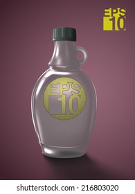 EPS 10 Blank Syrup glass bottle vector realistic illustration for label designs
