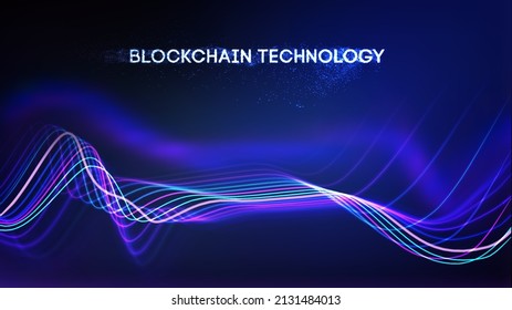 EPS 10. Blockchain technology background. Cryptocurrency fintech block chain network and programming concept. Abstract Segwit.