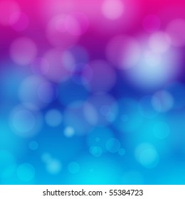 EPS 10 Blue And Purple Bokeh Abstract Light Background - Vector Illustration