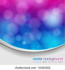 EPS 10 Blue and purple bokeh abstract light background with frame and shadow - Vector illustration