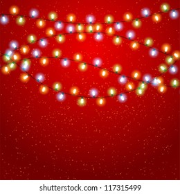 Eps 10 Christmas background with luminous garland.