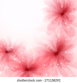 EPS 10. Contains transparent objects. Vector background with pastel flowers