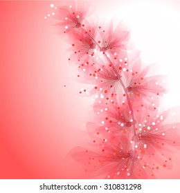 EPS 10. Contains transparent objects. Vector background with pastel flowers