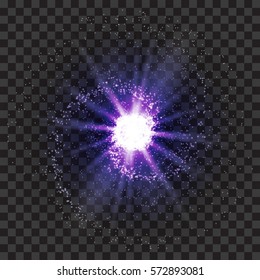 EPS 10. Explosion in space. An expanding galaxy. Vector illustration.transparent background