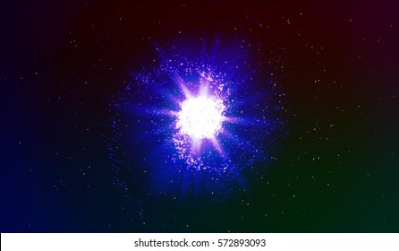 EPS 10. Explosion in space. An expanding galaxy. Vector illustration.