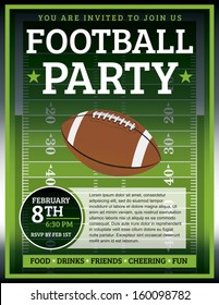 An EPS 10 flyer design perfect for tailgate parties, football invites, etc. File contains transparencies. Text elements are layered for easy removal and customizing of your copy.