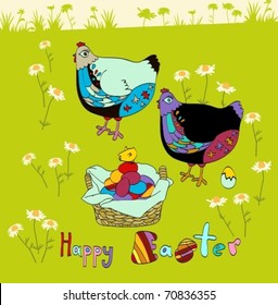 EPS 10, Funky chickens and colored eggs
