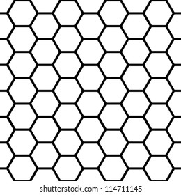 EPS 10: Graphic seamless pattern made of black honeycomb pattern over white.