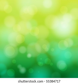 EPS 10 Green Bokeh Abstract Light Background - Vector Illustration