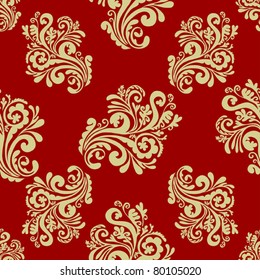EPS 10, Hand-drawn seamless pattern with decorative floral ornament (beautiful retro style)
