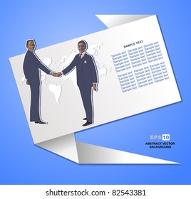 EPS 10, Hand-drawn vector, business people shaking hands over a deal