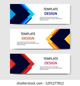 EPS 10 Horizontal business corporate banners with 3D abstract paper cut style. Vector design layout for web, banner, header, print flyers. Colorful carving art, blue, orange, red in white background