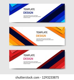 Set Three Geometric Banner Modern Modern Stock Vector (Royalty Free ...