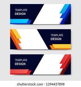 EPS 10 Horizontal modern banner. Vector design template for promotion in profile web, banner, header, headline blog website in white background