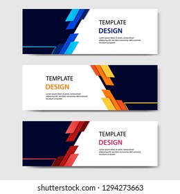 EPS 10 Horizontal modern banners with. Vector design layout for web, banner, header, headline blog website in white background