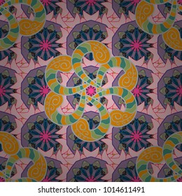 Eps 10. Image for books, tattoo, decorate plates, crockery. Neutral, blue and yellow. Vector Mandala with hand drawn elements and flowers in Arabic, Indian, turkish, pakistan, ottoman motifs.