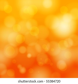 EPS 10 Orange Bokeh Abstract Light Background - Vector Illustration