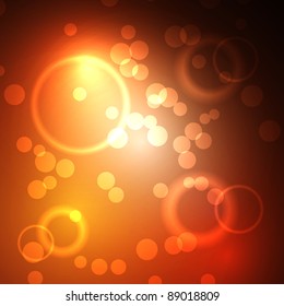 EPS 10 Orange Bokeh abstract light background - Vector illustration