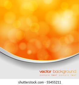 EPS 10 Orange and yellow bokeh abstract light background with frame and shadow - Vector illustration