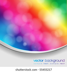 EPS 10 Rainbow colors bokeh abstract light background with frame and shadow - Vector illustration