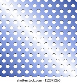 EPS 10: Seamless pattern of light blue metallic grid with circular holes, making industrial endless pattern.